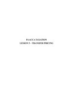 F6 acca lesson 5   module tp (transfer pricing)