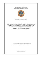 Các yếu tố Ảnh hưởng Đến quyết Định Ứng dụng chuyển Đổi số trong quản lý chuỗi cung Ứng của các doanh nghiệp trường hợp doanh nghiệp tại vùng Đông nam bộ