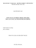 Tóm tắt năng suất lao Động trong thi công nhà cao tầng tại thành phố hải phòng