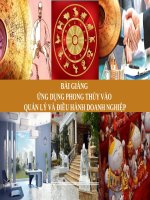 BÀI GIẢNG  - ỨNG DỤNG PHONG THỦY VÀO  QUẢN LÝ VÀ ĐIỀU HÀNH DOANH NGHIỆP ( combo full slides )