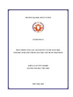 PHÁT TRIỂN NĂNG LỰC GIẢI QUYẾT VẤN ĐỀ TOÁN HỌC CHO HỌC SINH LỚP 5 TRONG DẠY HỌC CHỦ ĐỀ SỐ THẬP PHÂN