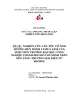 Nghiên cứu các yếu tố Ảnh hưởng Đến hành vi mua sắm của sinh viên trường Đại học công nghiệp thành phố hồ chí minh trên nền tảng thương mại Điện tử shopee