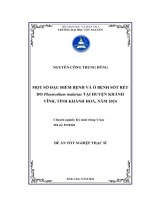 Một số Đặc Điểm bệnh và Ổ bệnh sốt rét do plasmodium malariae tại huyện khánh vĩnh, tỉnh khánh hoà, năm 2024