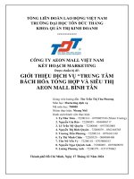 Giới thiệu dịch vụ “trung tâm bách hóa tổng hợp và siêu thị aeon mall bình tân