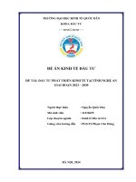 Đề Án kinh tế Đầu tư Đề tài Đầu tư phát triển kinh tế tại tỉnh nghệ an giai Đoạn 2023 – 2030