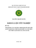 Ảnh hưởng của chương trình khuyến mãi Đến quyết Định mua thiết bị nhà bếp của ntd trên sàn tmđt tại huyện gia lâm  hà nội