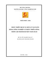 Phát triển dịch vụ bán lẻ tại Ngân hàng Nông nghiệp và Phát triển Nông thôn chi nhánh Huyện Nam Sách