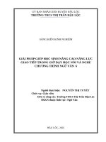 Giải pháp giúp học sinh nâng cao năng lực giao tiếp trong giờ dạy học nói và nghe chương trình ngữ văn 6