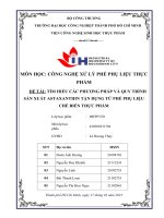 Đề tài tìm hiểu các phương pháp và quy trình sản xuất astaxanthin tận dụng từ phế phụ liệu chế biến thực phẩm