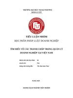 Tiểu Luận Nhóm Học Phần Pháp Luật Doanh Nghiệp Tìm Hiểu Về Các Tranh Chấp Trong Quản Lý Doanh Nghiệp Tại Việt Nam.pdf