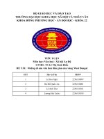 Tiểu luận môn học văn hoá   xã hội Ấn Độ Đề tài những di sản văn hoá dân gian của vùng west bengal