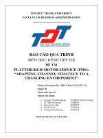 Plattsburgh motor service (pms) adapting channel strategy to a changing environment
