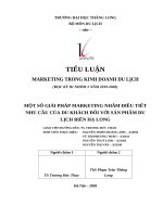 Một số giải pháp marketing nhằm Điều tiết nhu cầu của du khách Đối với sản phẩm du lịch biển hạ long