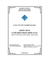 Phân tích lưới điện phân phối 22kV (phát tuyến 475PX Châu Thành - Hậu Giang)