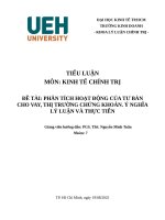 Đề tài phân tích hoạt Động của tư bản cho vay, thị trường chứng khoán  Ý nghĩa lý luận và thực tiễn