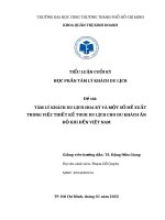 Tâm lý khách du lịch hoa kỳ và một số Đề xuất trong việc thiết kế tour du lịch cho du khách Ấn Độ khi Đến việt nam