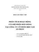 Báo cáo thực tập phân tích hoạt Động của bộ phận bán hàng tại công ty cổ phần bđs vạn an phát