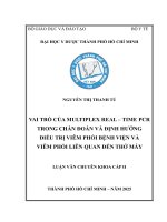 Vai trò của multiplex real – time pcr trong chẩn Đoán và Định hướng Điều trị viêm phổi bệnh viện và viêm phổi liên quan Đến thở máy