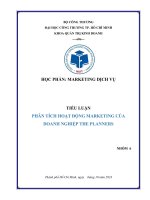 Tiểu luậnphân tích hoạt Độngmarketingcủadoanh nghiệp the planners