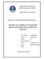 Đề tài nghiên cứu Đạo Đức trong kinh doanh tại công ty vinfast