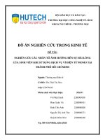 Nghiên cứu các nhân tố Ảnh hưởng Đến sự hài lòng của sinh viên khi sử dụng dịch vụ ví Điện tử momo tại thành phố hồ chí minh