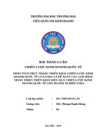 Phân tích thực trạng triển khai chiến lược kinh doanh quốc tế của zara và Đề xuất các giải pháp hoàn thiện triển khai hiệu quả chiến lược kinh doanh quốc tế cho doanh nghiệp zara