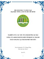 Nghiên cứu các yếu tố Ảnh hưởng sự hài lòng của khách hàng Đối với dịch vụ thanh toán online tại thành phố thủ Đức