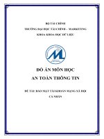 Đồ Án môn học an toàn thông tin Đề tài bảo mật tài khoản mạng xã hội cá nhân