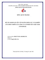 Đề tài Đánh giá yếu tố nguồn nhân lực và nghiên cứu phát triển của công ty cổ phần sữa việt nam (vinamlik)