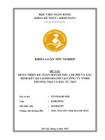 Khóa luận tốt nghiệp Kế toán kiểm toán: Hoàn thiện kế toán doanh thu, chi phí và xác định kết quả kinh doanh tại Công ty TNHH Thương mại và Đầu tư T&N