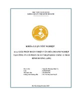 Khóa luận tốt nghiệp Quản trị kinh doanh: Giải pháp hoàn thiện Văn hóa doanh nghiệp tại Công ty Cổ phần Xuất nhập khẩu Châu Á Thái Bình Dương