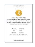 Khóa luận tốt nghiệp Ngân hàng: Quản trị rủi ro tín dụng trong hoạt động cho vay khách hàng cá nhân tại Ngân hàng Thương mại cổ phần Việt Nam Thịnh Vượng (VPBank) – Chi nhánh Sở giao dịch