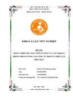 Khóa luận tốt nghiệp Kế toán kiểm toán: Hoàn thiện kế toán tiền lương và các khoản trích theo lương tại Công ty Dịch vụ Điện lực Miền Bắc
