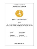 Khóa luận tốt nghiệp Kế toán kiểm toán: Kế toán bán hàng và xác định kết quả kinh doanh tại Công ty TNHH Sản xuất và Thương mại Bao Bì An Vũ