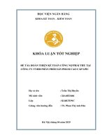 Khóa luận tốt nghiệp Kế toán kiểm toán: Hoàn thiện kế toán công nợ phải thu tại Công ty TNHH Phân phối Sản phẩm Cao cấp LPD