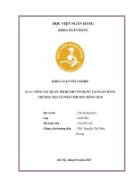 Khóa luận tốt nghiệp Ngân hàng: Công tác quản trị rủi ro tín dụng tại Ngân hàng Thương mại cổ phần Phương Đông OCB