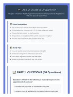 Acca f8 audit & assurance chapter 3   auditors' rights & regulation mcqs