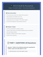 Acca audit & assurance chapter 5   the auditor's report mcqs