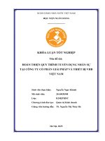 Khóa luận tốt nghiệp Quản trị kinh doanh: Hoàn thiện quy trình tuyển dụng nhân sự tại Công ty cổ phần Giải pháp và Thiết bị VHB Việt Nam