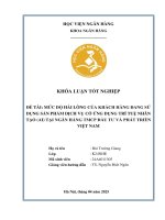Khóa luận tốt nghiệp Ngân hàng: Mức độ hài lòng của khách hàng đang sử dụng sản phẩm dịch vụ có ứng dụng trí tuệ nhân tạo (AI) tại Ngân hàng TMCP Đầu tư và Phát triển Việt Nam
