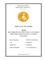 Khóa luận tốt nghiệp Kế toán kiểm toán: Hoàn thiện kế toán tiền lương và các khoản trích theo lương tại Công ty Cổ phần Viglacera