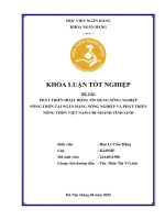 Khóa luận tốt nghiệp Ngân hàng: Phát triển hoạt động tín dụng nông nghiệp nông thôn tại Ngân hàng Nông nghiệp và Phát triển Nông thôn Việt Nam – Chi nhánh Vĩnh Linh
