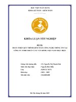 Khóa luận tốt nghiệp Kế toán kiểm toán: Hoàn thiện quy trình kiểm toán công nghệ thông tin tại Công ty TNHH Thuế và Tư vấn KPMG Việt Nam thực hiện