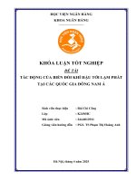 Khóa luận tốt nghiệp Ngân hàng: Tác động của biến đổi khí hậu tới lạm phát tại các quốc gia Đông Nam Á