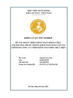 Khóa luận tốt nghiệp Kế toán kiểm toán: Hoàn thiện kiểm toán khoản mục chi phí trả trước trong kiểm toán báo cáo tài chính do Công ty TNHH Kiểm toán BDO thực hiện