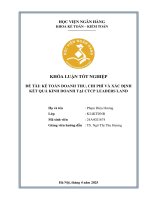 Khóa luận tốt nghiệp Kế toán kiểm toán: Kế toán doanh thu, chi phí và xác định kết quả kinh doanh tại Công ty cổ phần Leaders Land