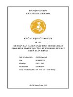 Khóa luận tốt nghiệp Kế toán kiểm toán: Kế toán bán hàng và xác định kết quả hoạt động kinh doanh tại Công ty TNHH Đầu tư Phát triển Xuân Khánh