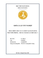 Khóa luận tốt nghiệp Ngân hàng: Phát triển cho vay cá nhân tại Ngân hàng TMCP Tiên Phong - Trung tâm Bán lẻ Miền Bắc 3
