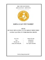 Khóa luận tốt nghiệp Kế toán kiểm toán: Kế toán tiền lương và các khoản trích theo lương tại Công ty TNHH Phương Phước