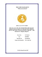 Khóa luận tốt nghiệp Ngân hàng: Các yếu tố ảnh hưởng đến quyết định sử dụng dịch vụ thanh toán không dùng tiền mặt tại Ngân hàng VPBank - Chi nhánh Vũ Trọng Phụng